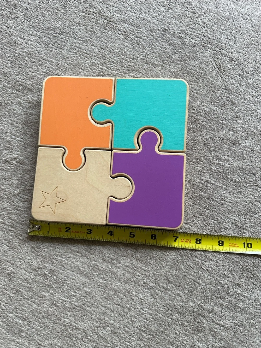 Lovevery Kids Chunky Wooden Puzzle - Pink, Yellow, Green, Natural